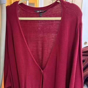 Ulla Popken 32/34 long ribbed one button cardigan NWOT